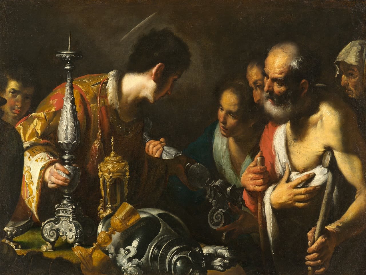 São Lourenço distribui os tesouros da Igreja, de Bernardo Strozzi