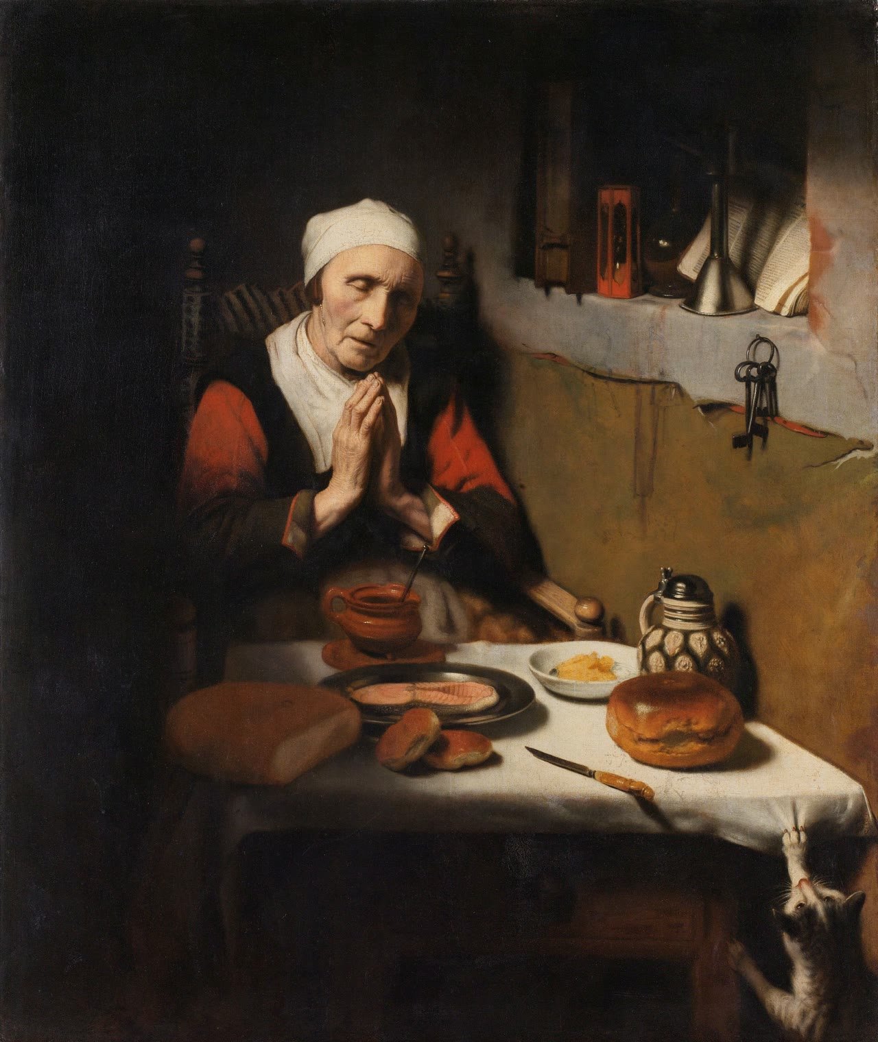 Oração sem fim (Velha Rezando), de Nicolaes Maes