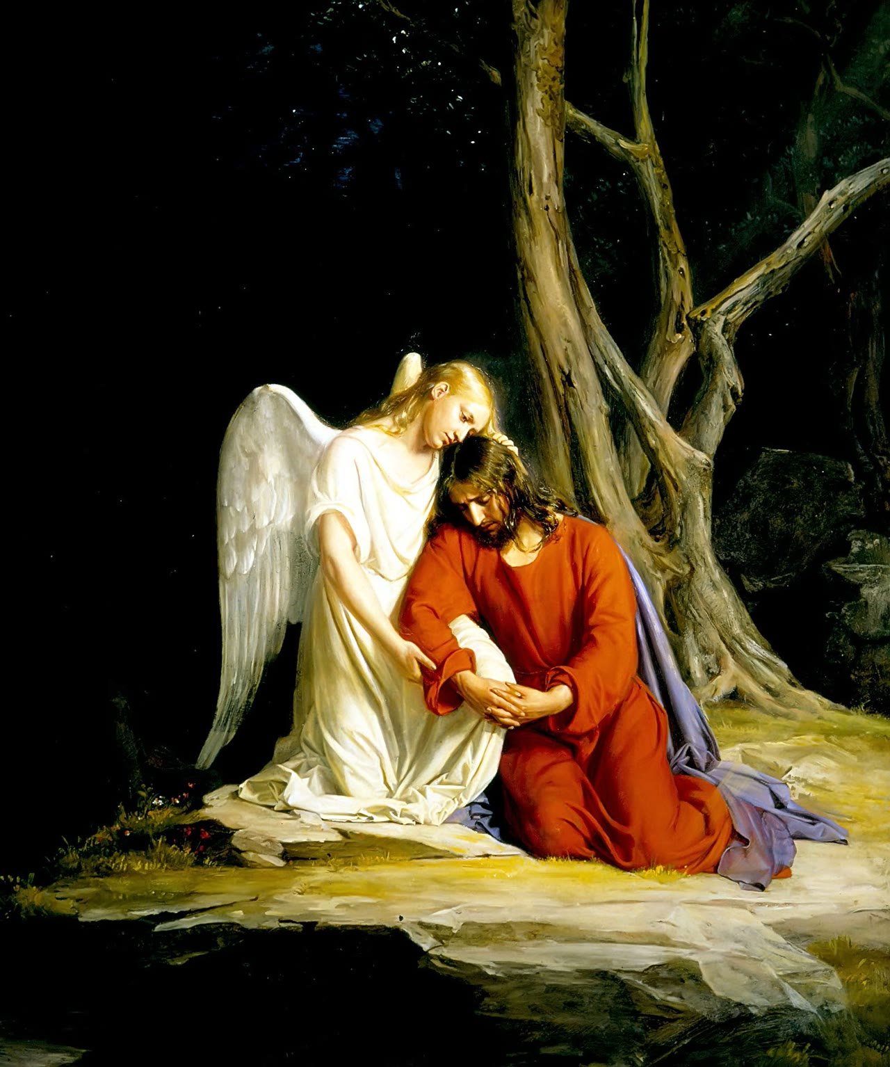 O anjo conforta Jesus no Getsêmani, de Carl Heinrich Bloch