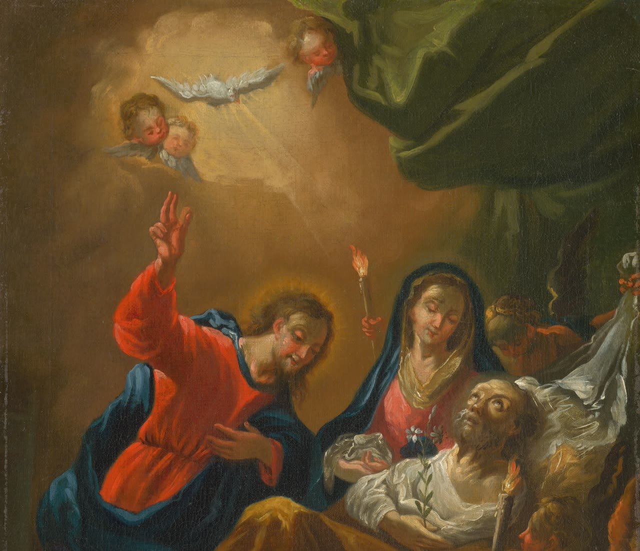 A Morte de São José, pintura da Europa Central do século XVIII