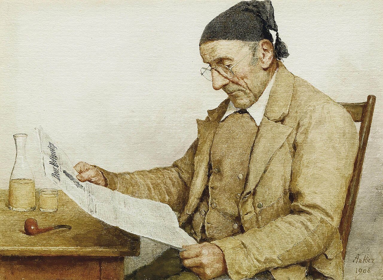 O Avô com o Jornal, de Albert Anker